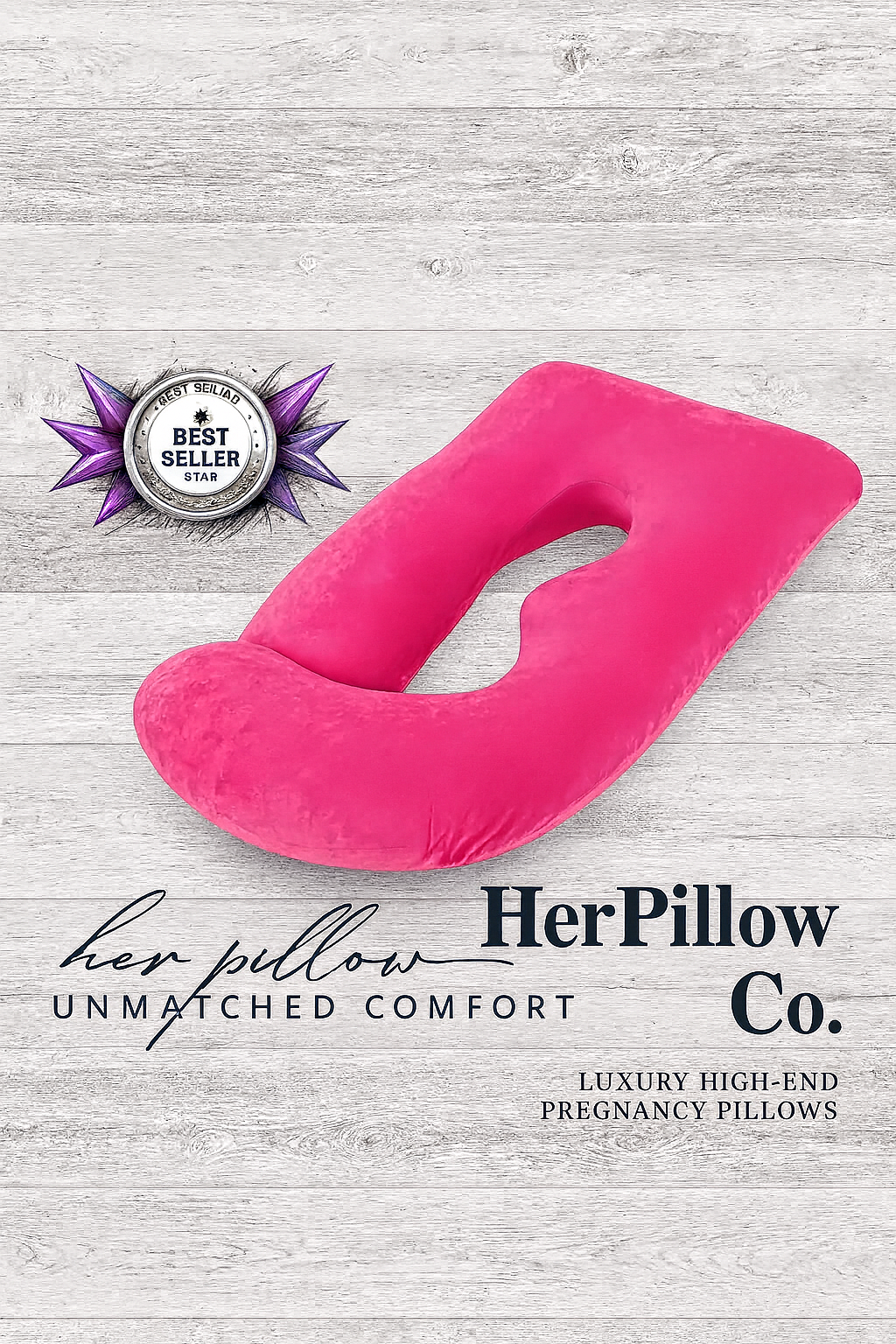 HerPillow® Baby Sleep Pregnancy Pillow for Full Body Support and Unmatched Comfort