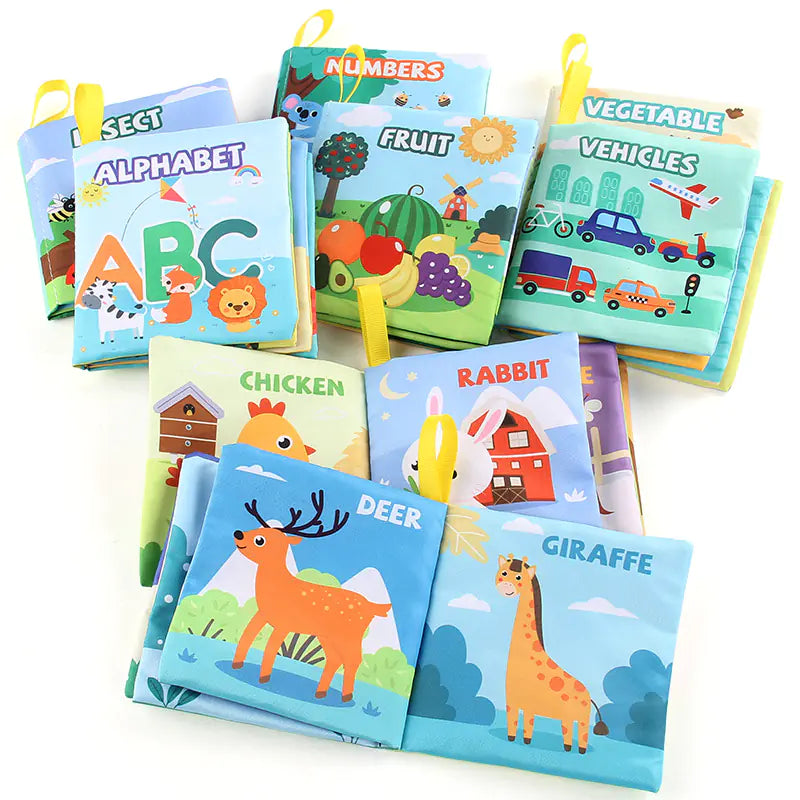 HerPillow 3D Fabric Baby Book - Early Education Toy with Animals