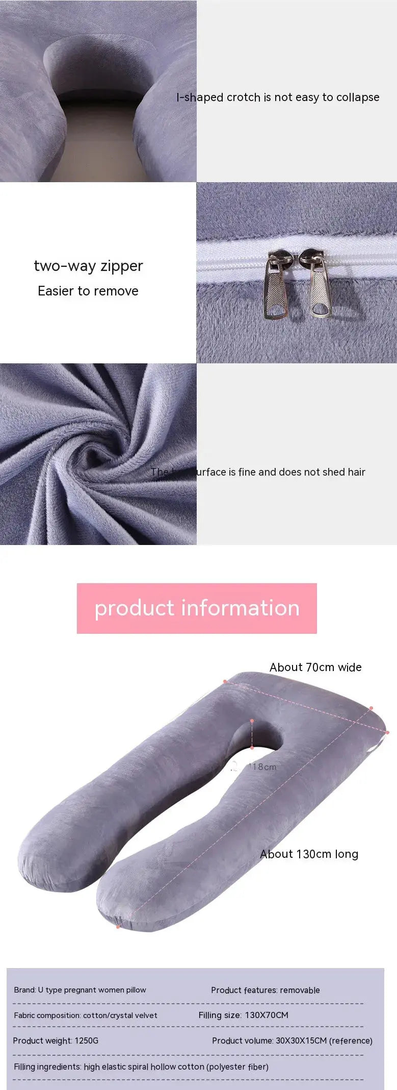 HerPillow U-Shaped Pregnant Women Pillow HerPillow.store