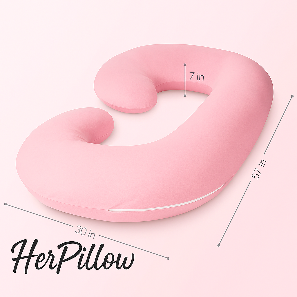 HerPillow® Maternity Waist Support Pillow – Relieve Back & Hip Pain | 30x57x7cm