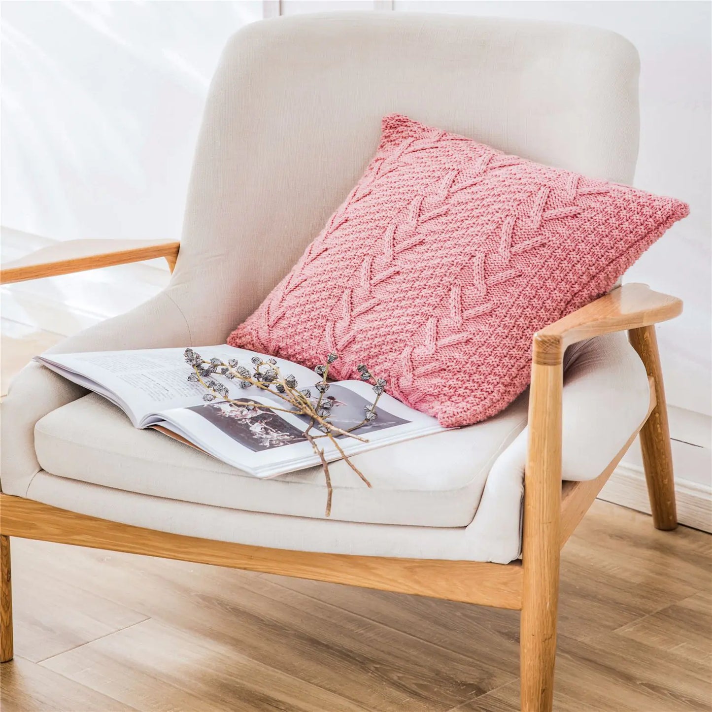 HerPillow Chunky Knit Pillow Cover for Home Decor