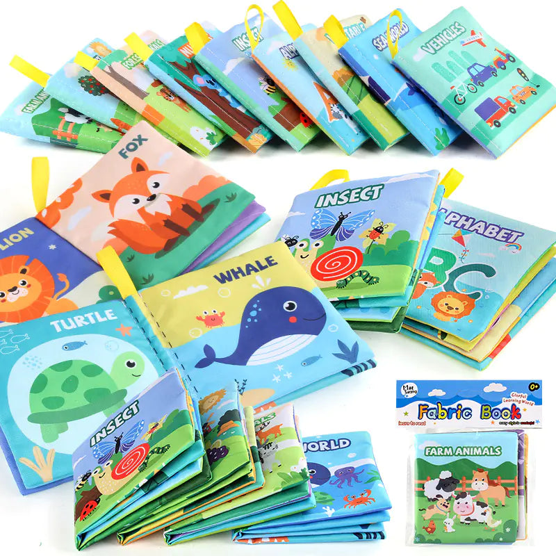HerPillow 3D Fabric Baby Book - Early Education Toy with Animals