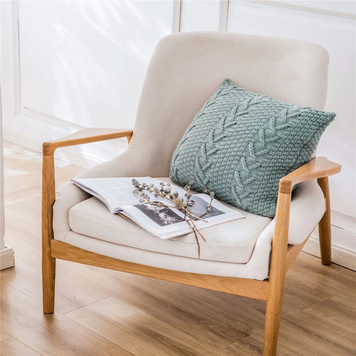HerPillow Chunky Knit Pillow Cover for Home Decor
