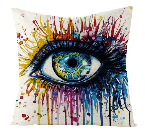 HerPillow Co. Hand-Painted Eye Pillow, Car Sofa Cushion, Linen Decor