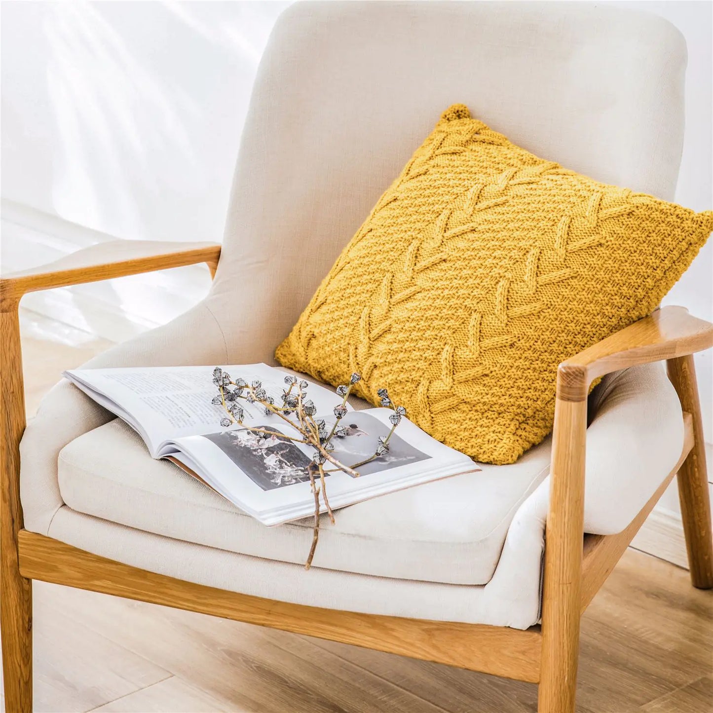 HerPillow Chunky Knit Pillow Cover for Home Decor