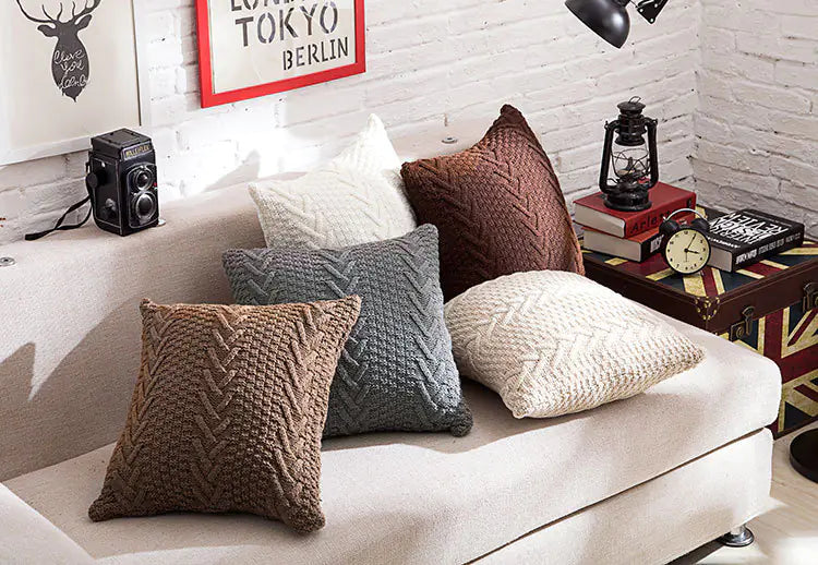 HerPillow Chunky Knit Pillow Cover for Home Decor