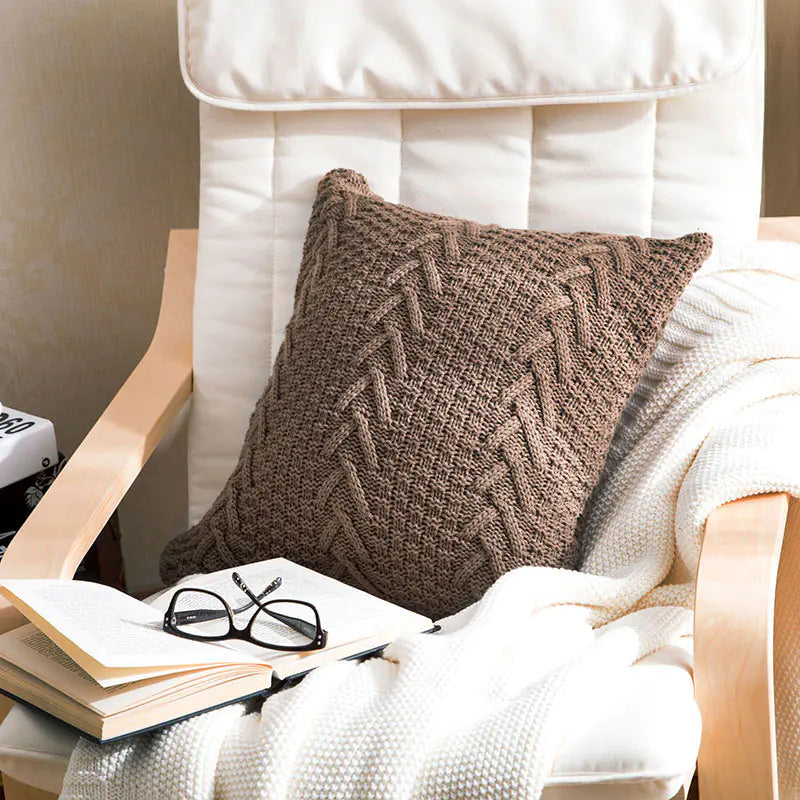 HerPillow Chunky Knit Pillow Cover for Home Decor