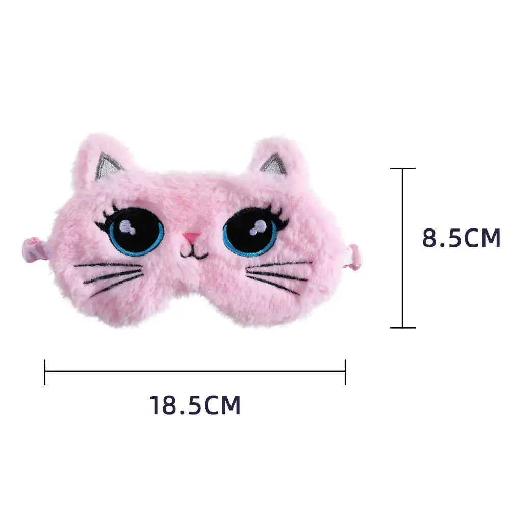 HerPillow Cute Plush Cat Eye Mask for Kids Travel and Sleep HerPillow.store