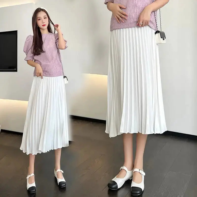HerPillow Summer Thin Pleated Skirt for Pregnant Women HerPillow.store