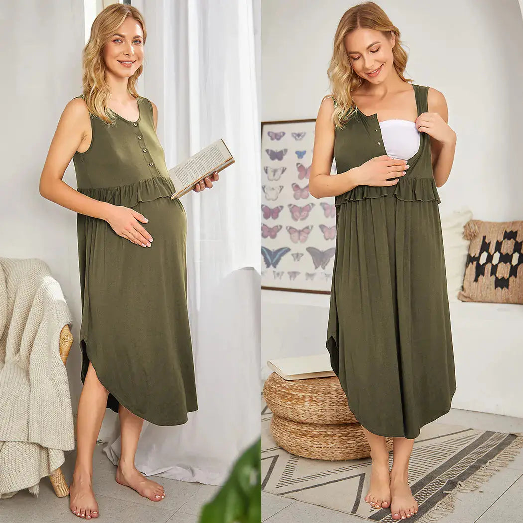 Casual Rayon Modal Nightdress for Pregnant Women HerPillow.store