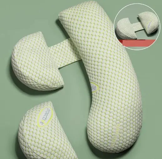 Adjustable side-sleeping maternity pillow for prenatal belly, waist, and hip support