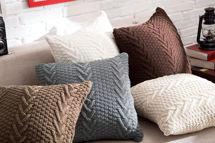 HerPillow Chunky Knit Pillow Cover for Home Decor