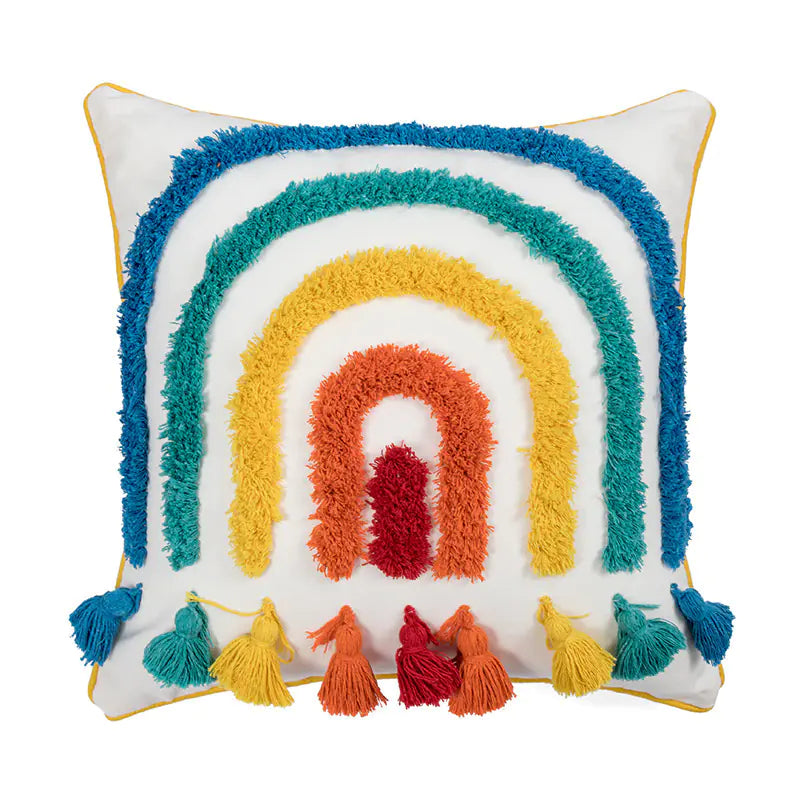 HerPillow Rainbow Pattern Throw Pillow Cover for Living Room Decor
