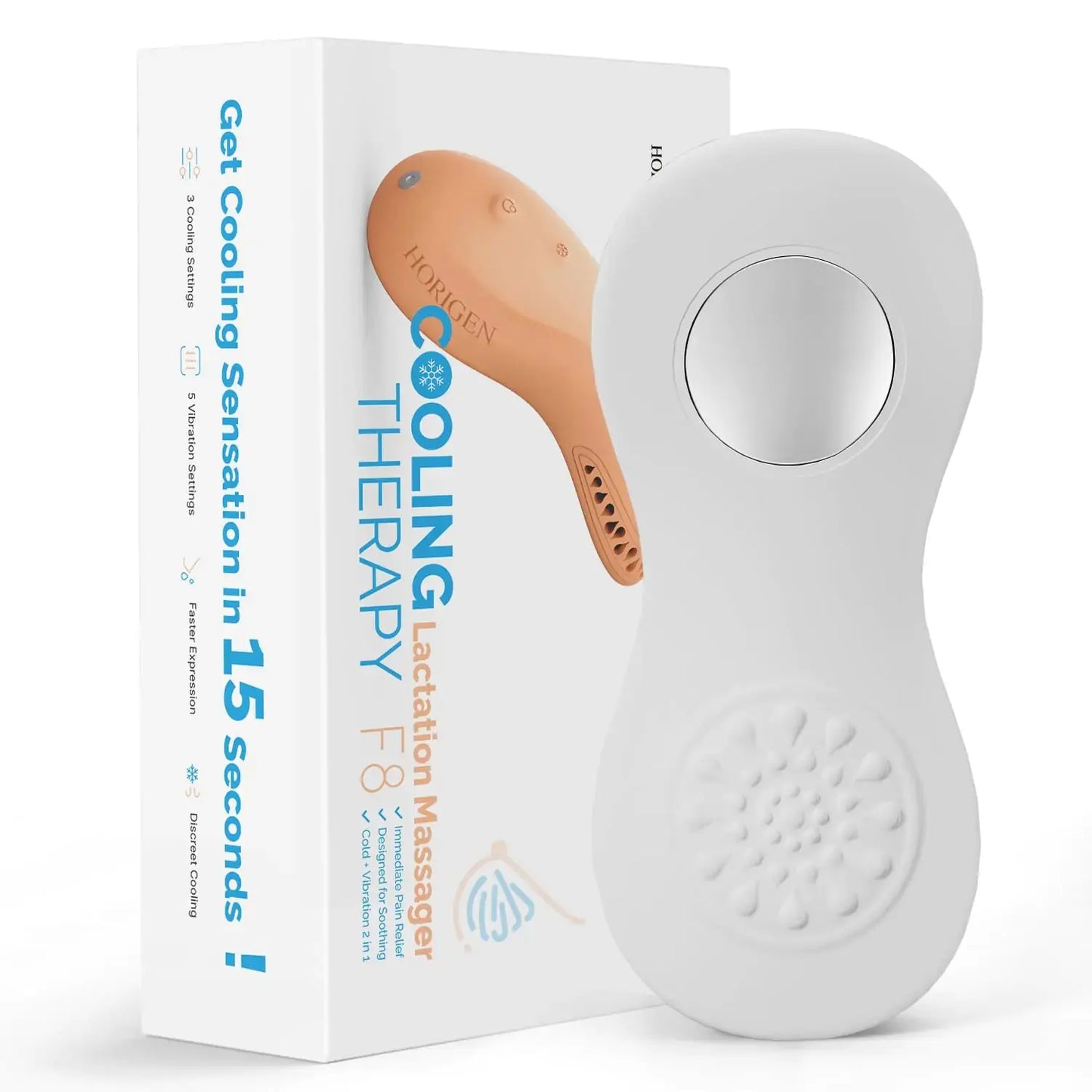 HerPillow Lactation Cooling Massager - Cold Compress & Massage Vibration Soft & Skin-Friendly Silicone Breast Massager Improved Milk Flow and Engorged Breast Clogged Milk Ducts Cozy Lactation Massager HerPillow.store
