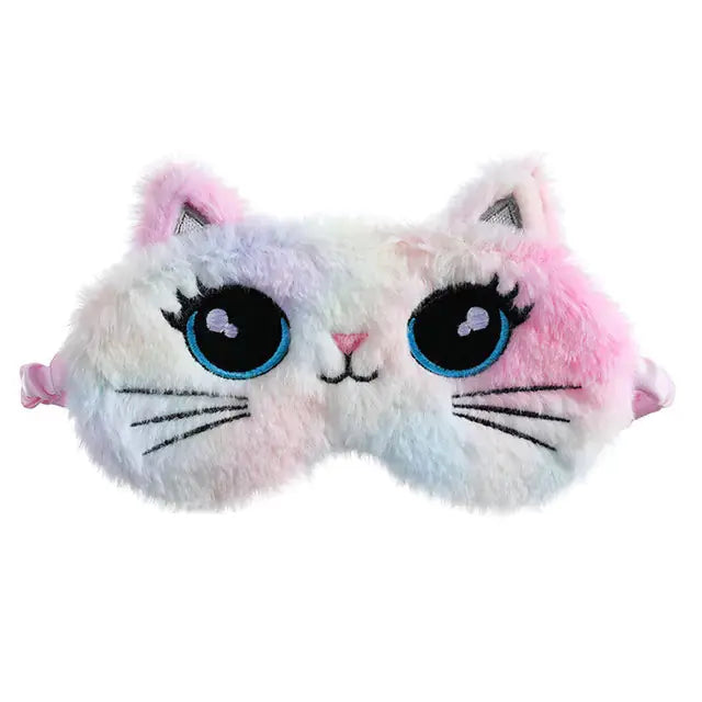 HerPillow Cute Plush Cat Eye Mask for Kids Travel and Sleep HerPillow.store