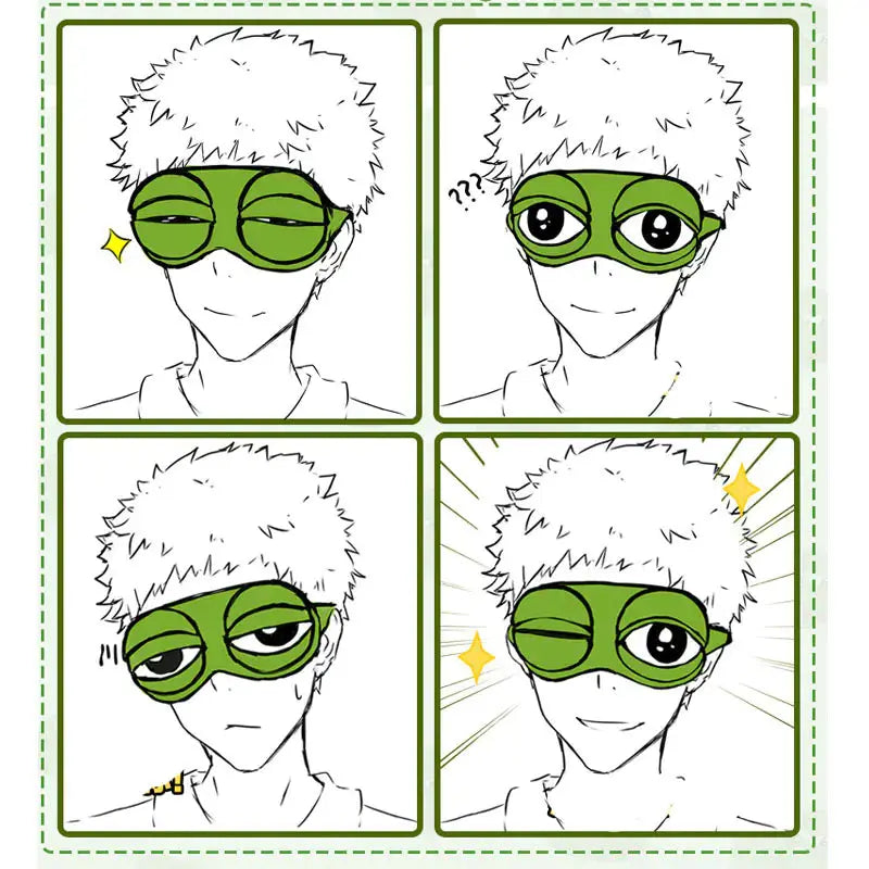 HerPillow Cute Ice Compress Sleeping Eye Mask - Sad Frog Design HerPillow.store