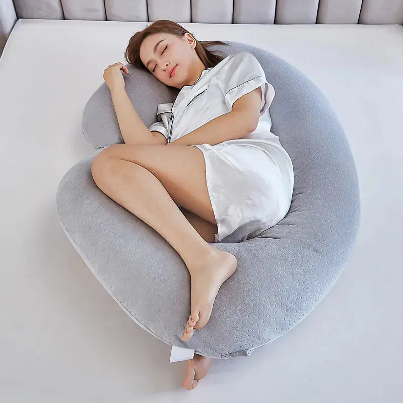 HerPillow C-Shaped Pregnancy Pillow with Waist Support HerPillow.store