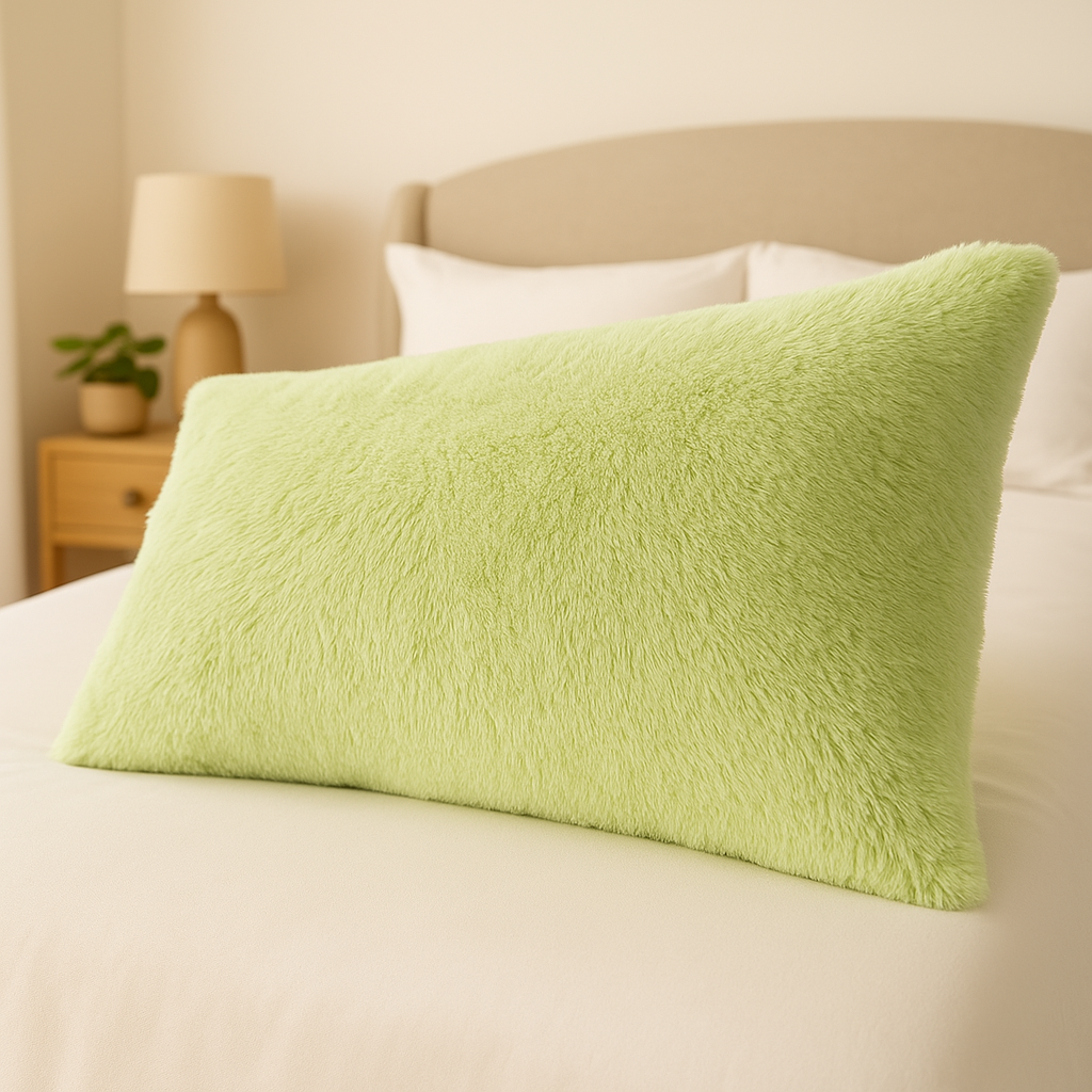 HerPillow® Fluffy Full Body Pillow – Large Adjustable Support for Side Sleepers & Pregnancy (Green)