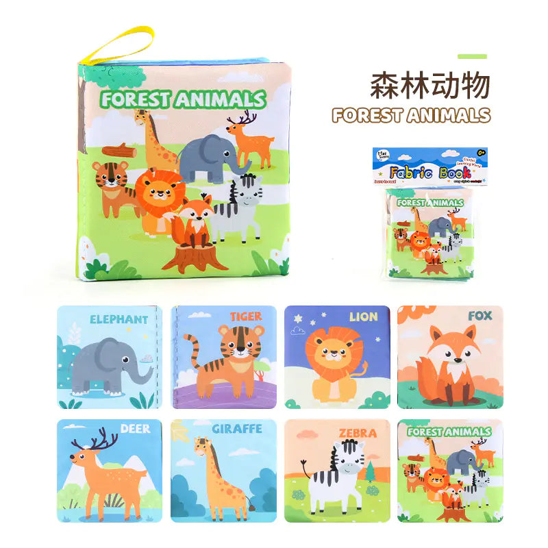 HerPillow 3D Fabric Baby Book - Early Education Toy with Animals