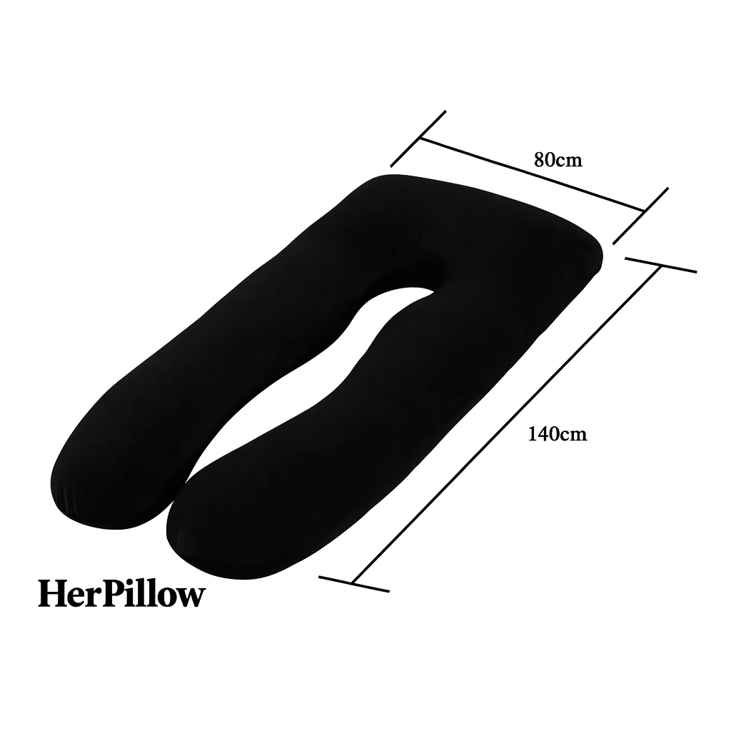 HerPillow® Pillowcase Replacement + HerPillow® Black Pillow Bundle