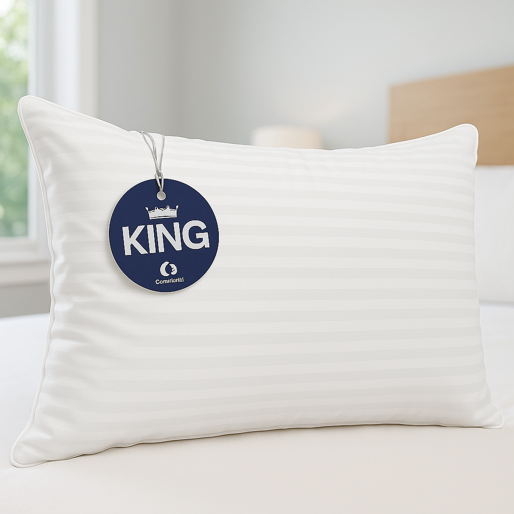 HerPillow Continental Bedding Luxury Down Pillow King Size Pack of 1 - Cool Breathable Bed Pillows for Sleeping Back Side Stomach Sleepers – 700 FP Firm