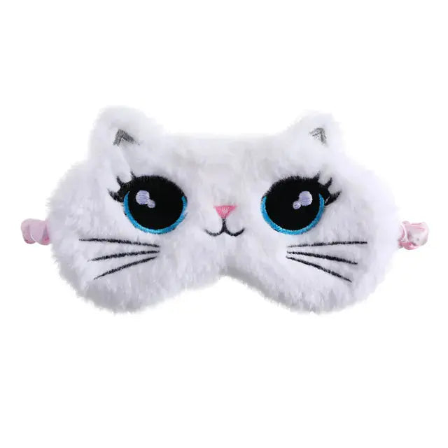 HerPillow Cute Plush Cat Eye Mask for Kids Travel and Sleep HerPillow.store
