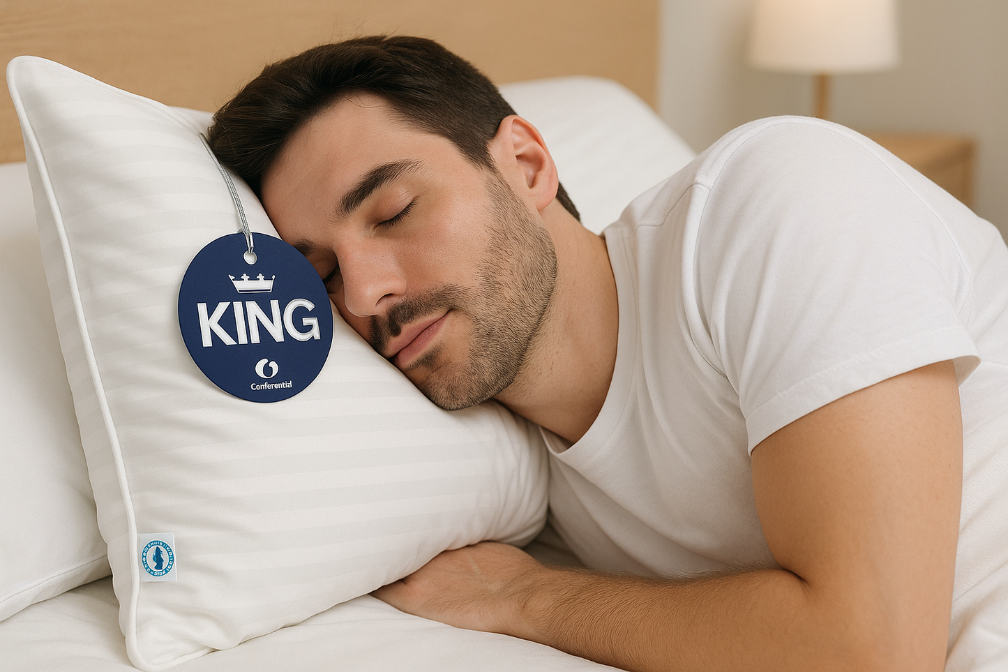 HerPillow Continental Bedding Luxury Down Pillow King Size Pack of 1 - Cool Breathable Bed Pillows for Sleeping Back Side Stomach Sleepers – 700 FP Firm
