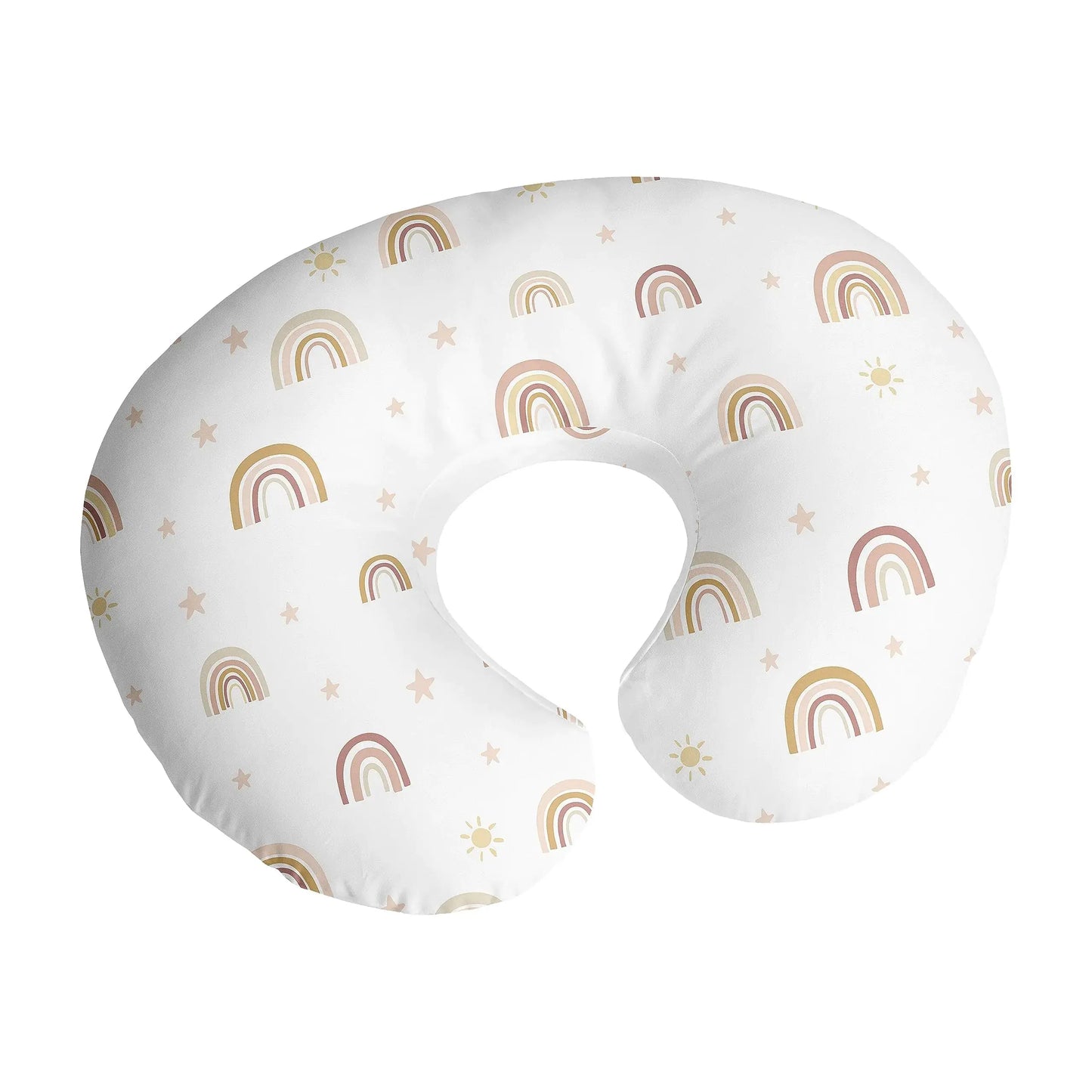 HerPillow Girl Nursing Pillow Cover Baby Breastfeeding Slipcover for Infant Newborn Nursery Bottle Breast Feeding Pillowcase (Pillow NOT Included) - Pink Yellow Bohemian Vintage HerPillow.store