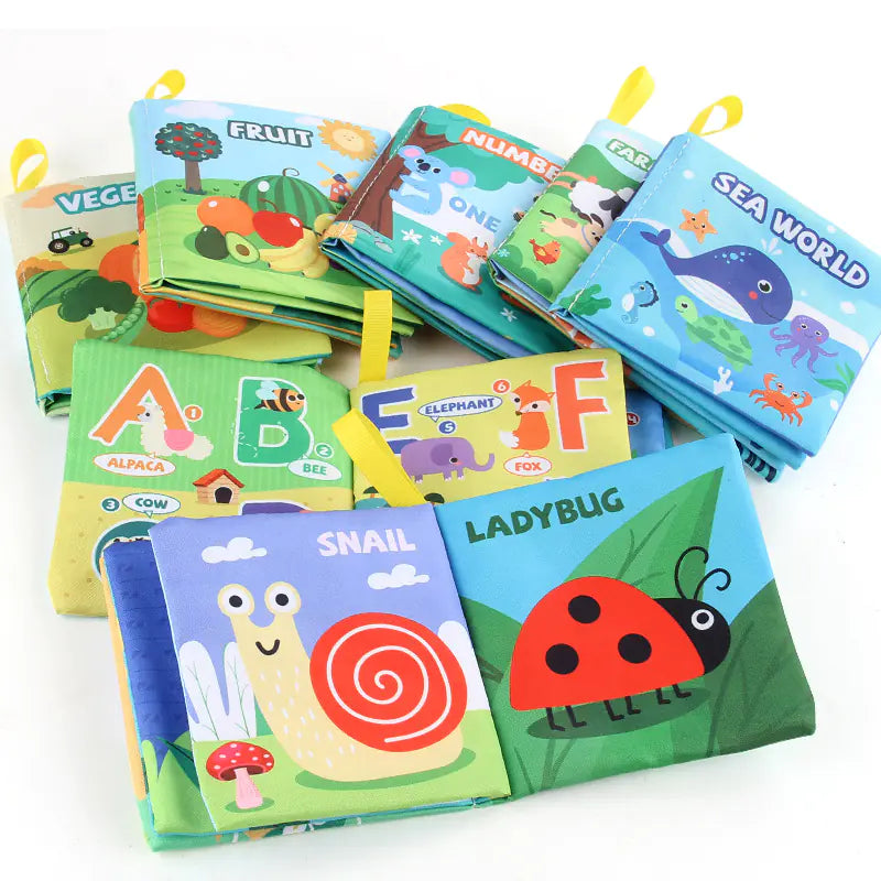 HerPillow 3D Fabric Baby Book - Early Education Toy with Animals