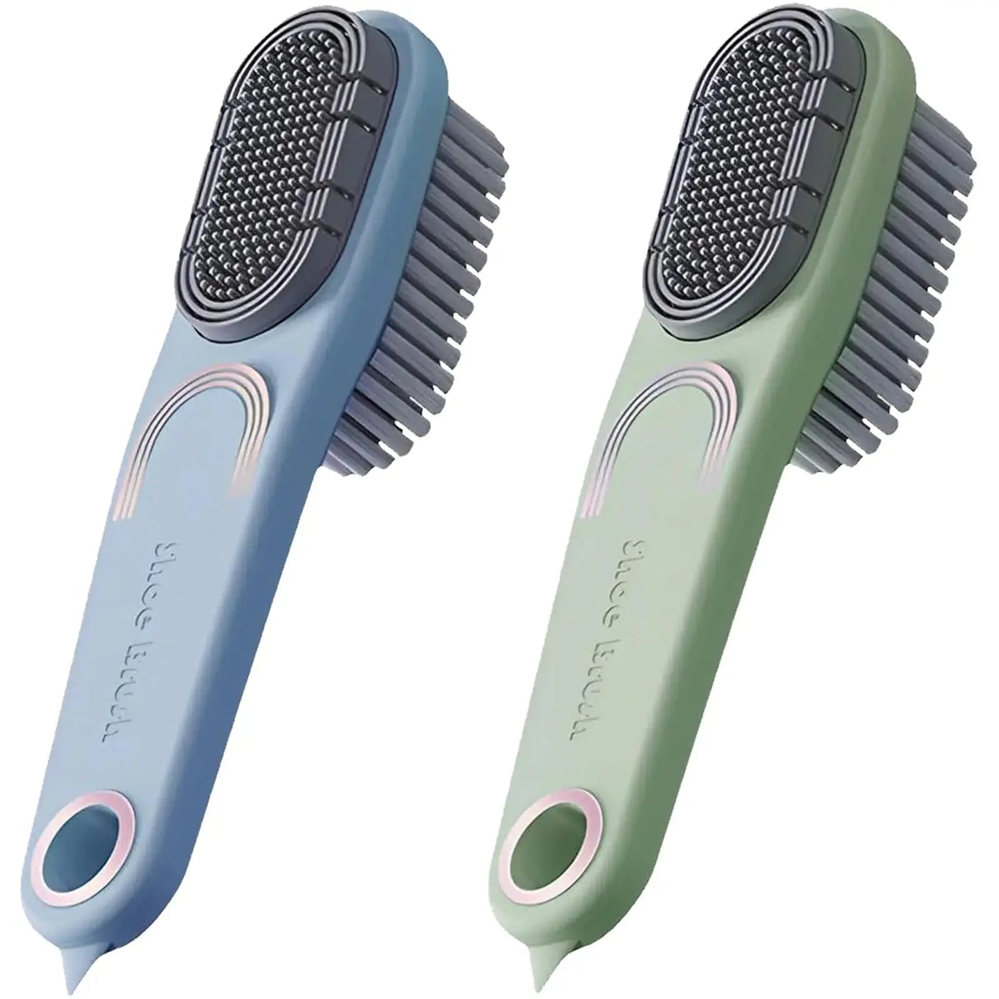 HerPillow Stain Remover Pack Laundry Stain Brush Double-Sided Soft Bristle Cleaning Brush Long Handle Laundry Brush for Stain Removal Scrub Brush Silicone Soft Brush Household Cleaning Tool, 2-pack HerPillow.store