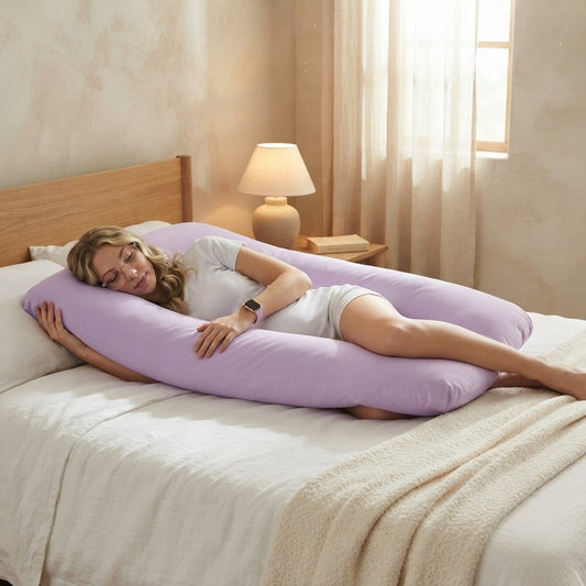 HerPillow Pregnancy Pillow Bedding Full Body Pillow for Pregnant Women Comfortable U-Shape Cushion Long Side Sleeping Support Pillows