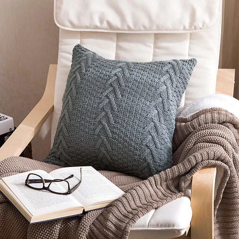 HerPillow Chunky Knit Pillow Cover for Home Decor