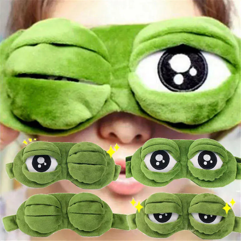 HerPillow Cute Ice Compress Sleeping Eye Mask - Sad Frog Design HerPillow.store
