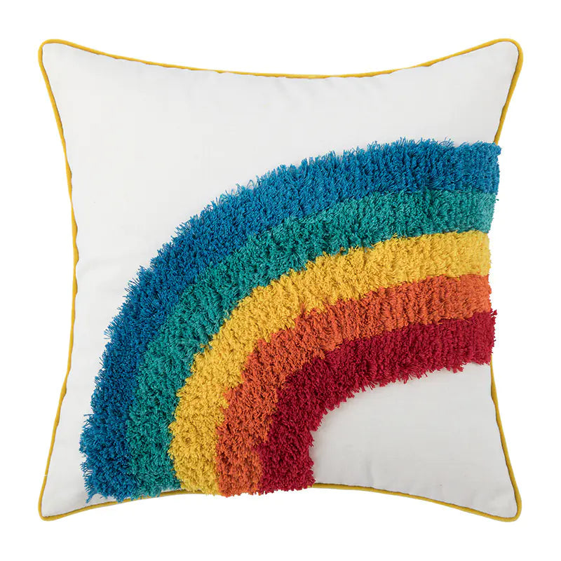 HerPillow Rainbow Pattern Throw Pillow Cover for Living Room Decor