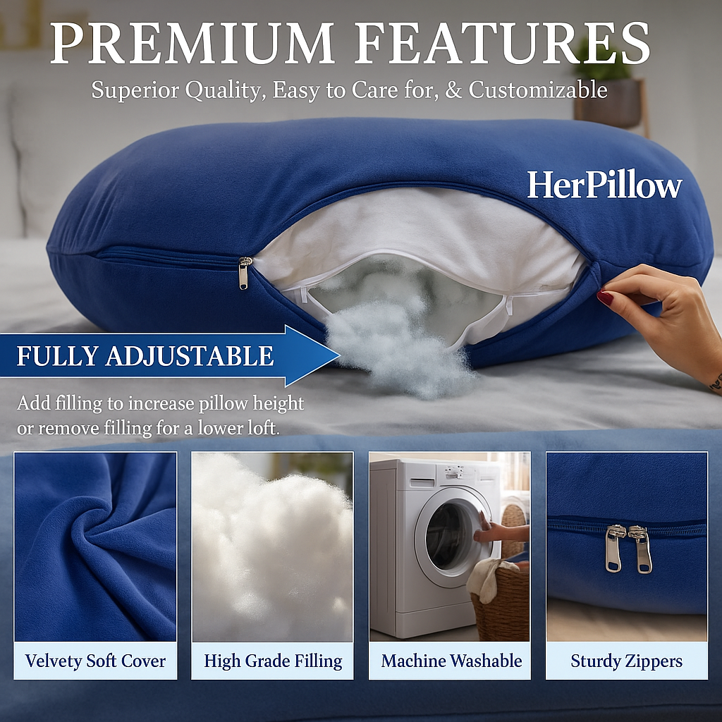 HerPillow® Men's 5-in-1 Body Pillow – Built for Real Comfort