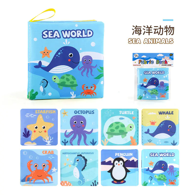 HerPillow 3D Fabric Baby Book - Early Education Toy with Animals
