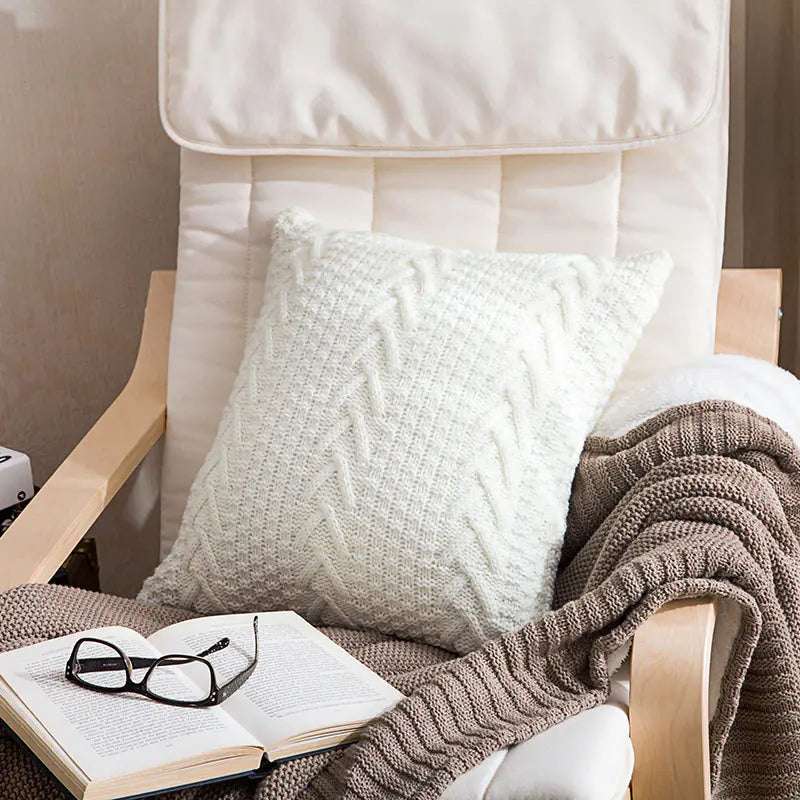 HerPillow Chunky Knit Pillow Cover for Home Decor