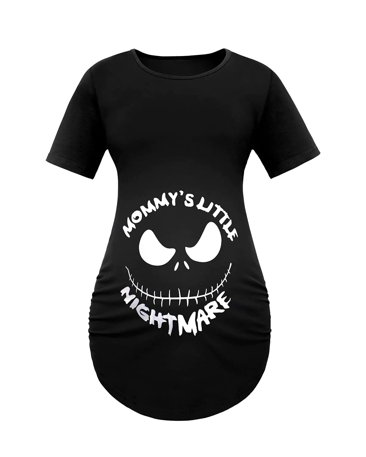 HerPillow Womens Maternity Halloween Mommys Little Nightmare Cute Pregnant T Shirts Large Black