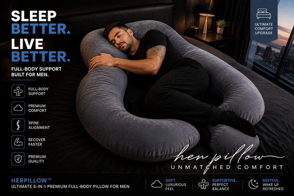HerPillow Ultimate 5-in-1 Premium Full-Body Pillow for Men