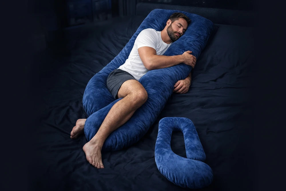HerPillow Men’s Oversized Body Pillow – Full-Body Sleeping Pillow for Comfort & Support