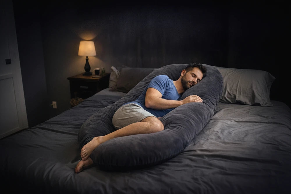 HerPillow Men’s Oversized Body Pillow – Full-Body Sleeping Pillow for Comfort & Support