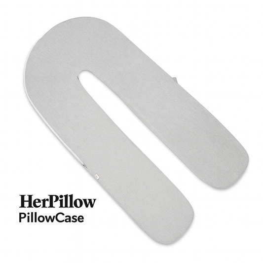 HerPillow® Pregnancy Pillow Cover – U-Shaped Jersey Knit Pillowcase (Gray)