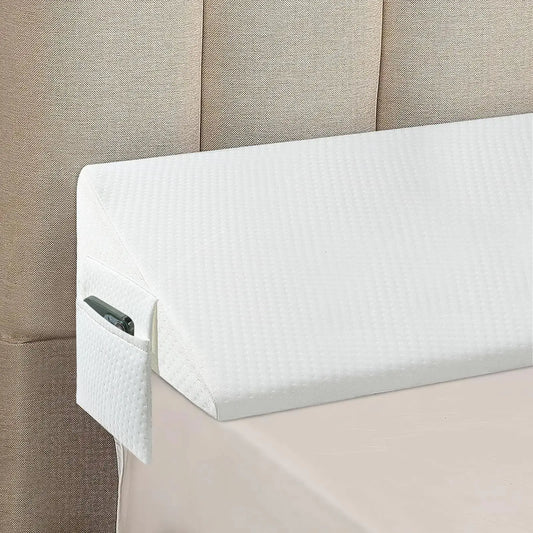 HerPillow King Bed Wedge Pillow - Versatile Wedge Pillow Bed Gap Filler. Can Also be Used as a headboard Pillow Mattress Wedge and Bed Gap Filler(White 60"x10"x6") HerPillow.store