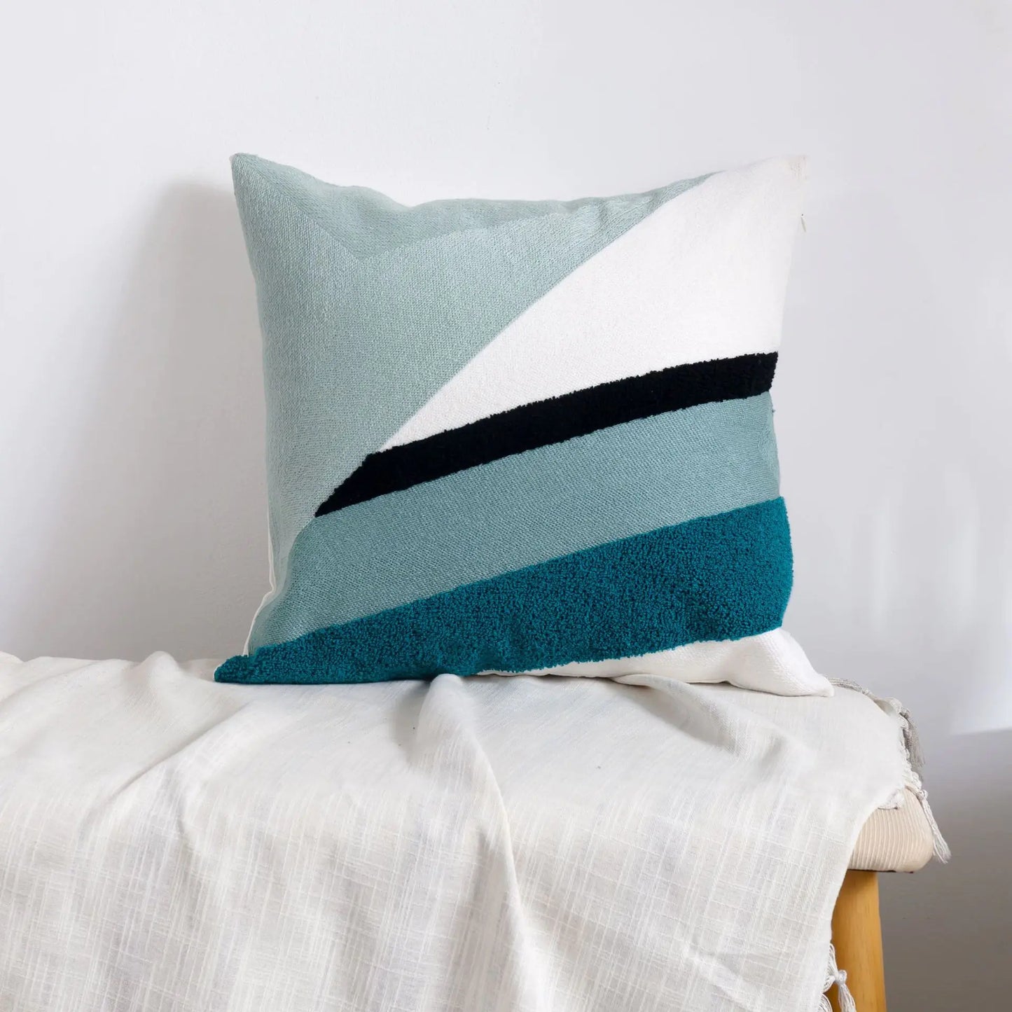 HerPillow Moroccan Embroidered Throw Pillow for Home Decor