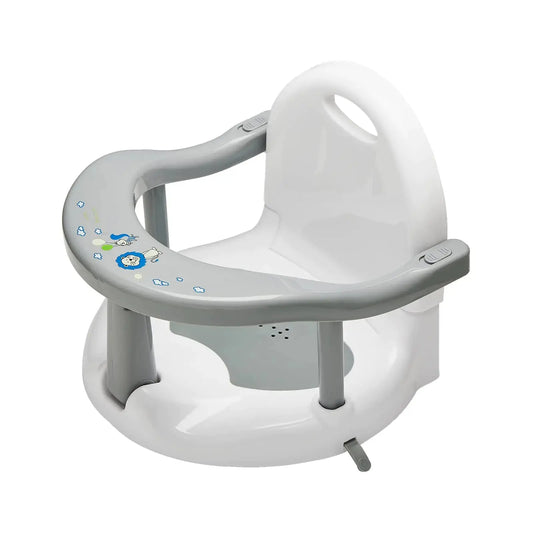 Foldable Baby Bath Seat Non Slip Baby Bath Chair Baby Bath Seat Bathtub Chair for Baby Sitting Up Cute Shape Surround Baby Bathtub Seat with Suction Cups for Baby 6-18 Months (Grey) HerPillow.store
