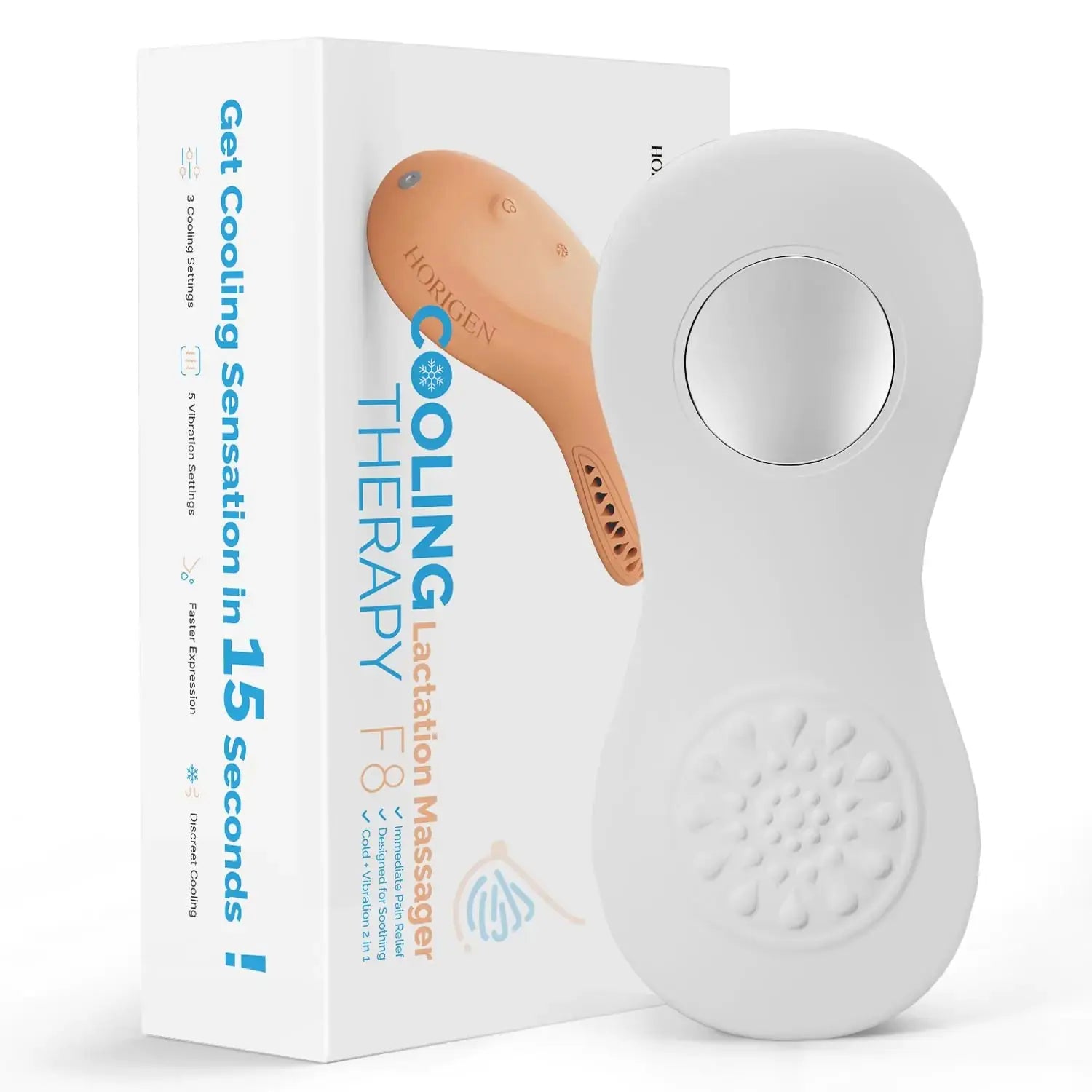 HerPillow Lactation Cooling Massager - Cold Compress & Massage Vibration Soft & Skin-Friendly Silicone Breast Massager Improved Milk Flow and Engorged Breast Clogged Milk Ducts Cozy Lactation Massager HerPillow.store