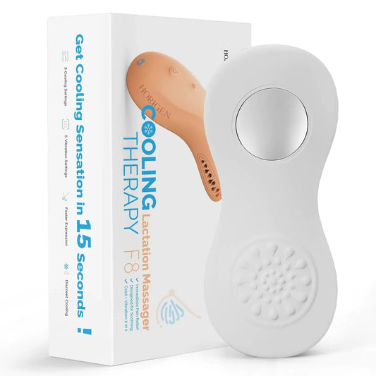 HerPillow Lactation Cooling Massager - Cold Compress & Massage Vibration Soft & Skin-Friendly Silicone Breast Massager Improved Milk Flow and Engorged Breast Clogged Milk Ducts Cozy Lactation Massager HerPillow.store