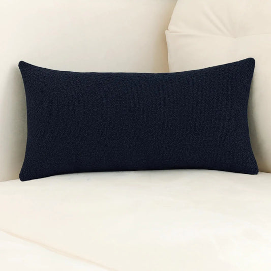 HerPillow Navy Decorative Lumbar Thick Throw Pillow