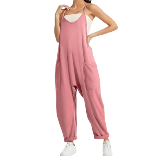 HerPillow Maternity Jumpsuit Oversized Jumpsuit - Maternity & Postpartum Pregnancy Jumpsuit (Pink, XX-Large)