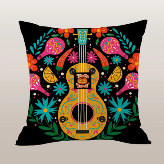 HerPillow Skull Print Pillow Cover for Horror Theme Decor